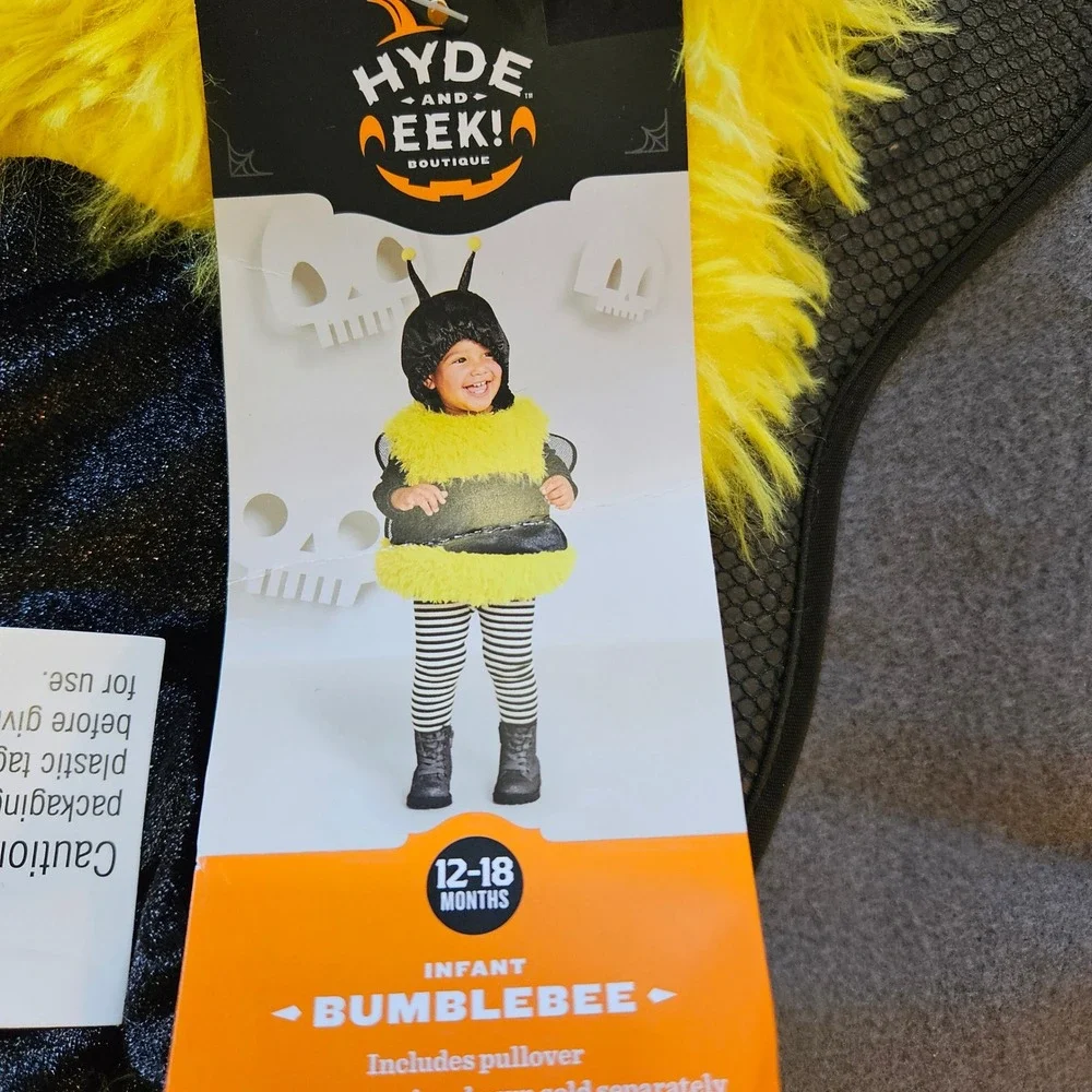 Hyde and Eek Boutique Infant Bumblebee Costume 12-18 Months w/ bee keeper adult - Picture 4 of 10
